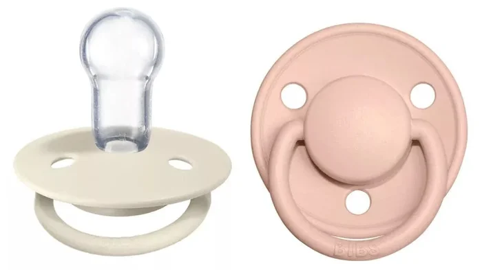 BIBS De Lux Silicone Pacifier, 2 Pack – Ivory/Blush – One Size (0-3 years)