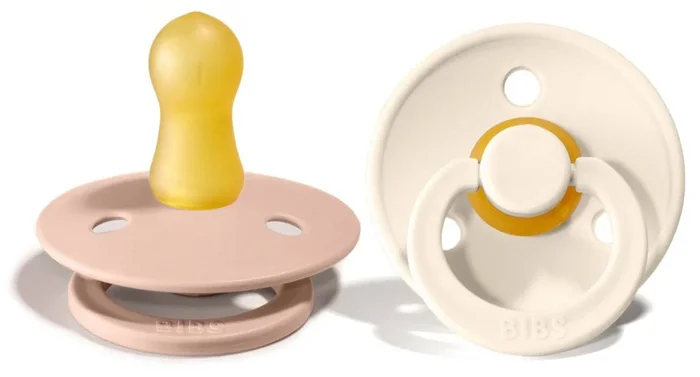 BIBS Original Colour Pacifier, 2 Pack – Ivory/Blush – Size 1 (0-6 m)