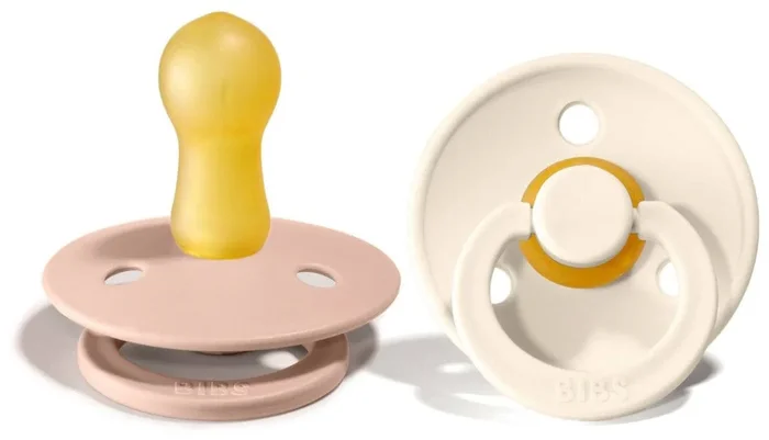 BIBS Original Colour Pacifier, 2 Pack – Ivory/Blush – Size 2 (6+ m)