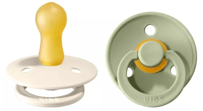 BIBS Original Colour Pacifier, 2 Pack – Ivory/Sage – Size 2 (6+ m)