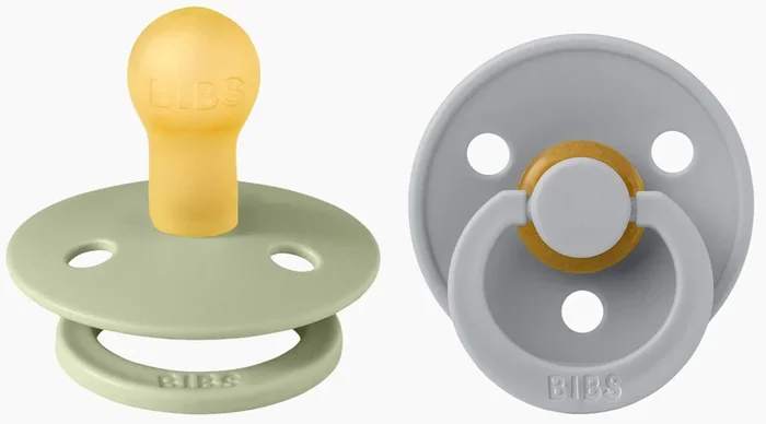 BIBS Original Colour Pacifier, 2 Pack – Sage/Cloud – Size 1 (0-6 m)