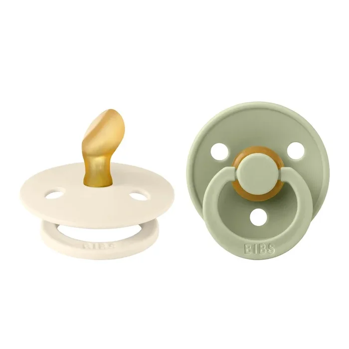 Bibs Pacifier 2-Pack Pacifiers – Ivory/Sage (Size 1, 0-6 Months)