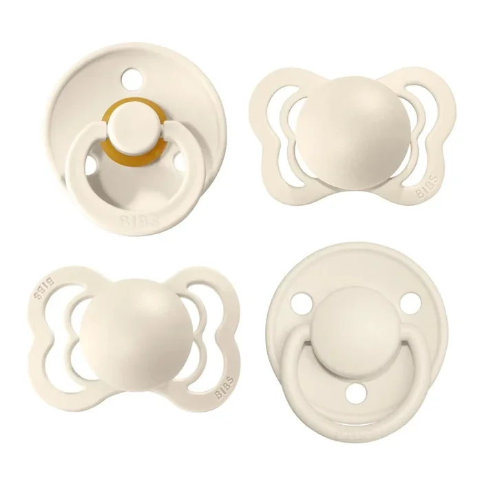 Bibs Pacifier Try-It Collection 4-Piece Pacifier Set – Ivory (0-6 Months)