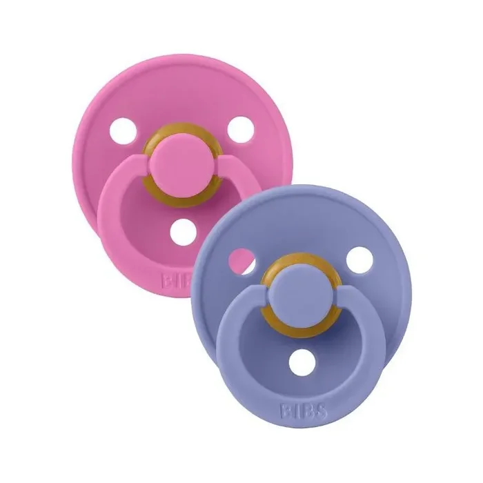 BIBS USA- Natural Rubber Pacifier 2 Pack – Bubblegum/Peri