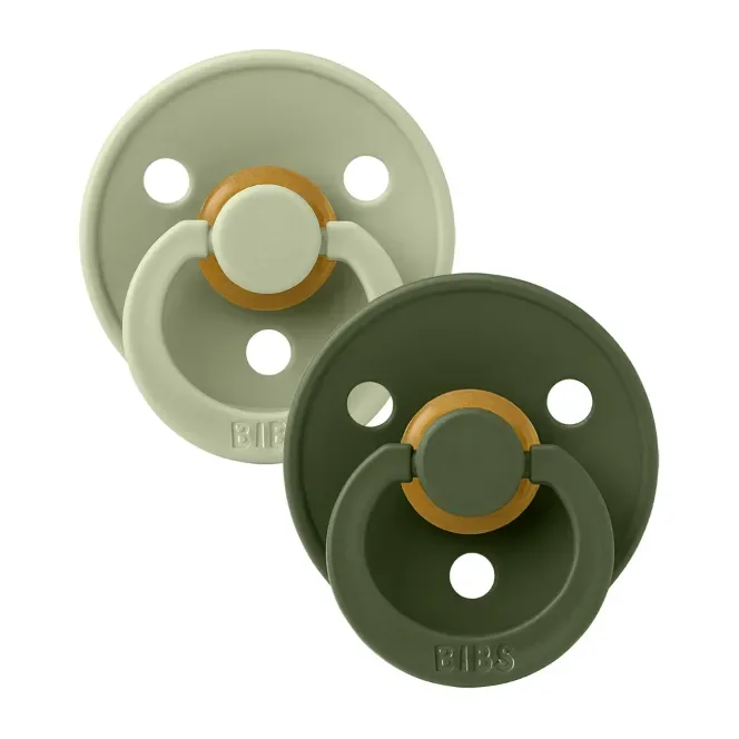 BIBS USA- Natural Rubber Pacifier 2 Pack – Sage/Hunter Green