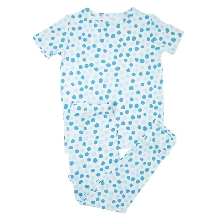 Big Kid Pajama S/s – Polka Dot Blue