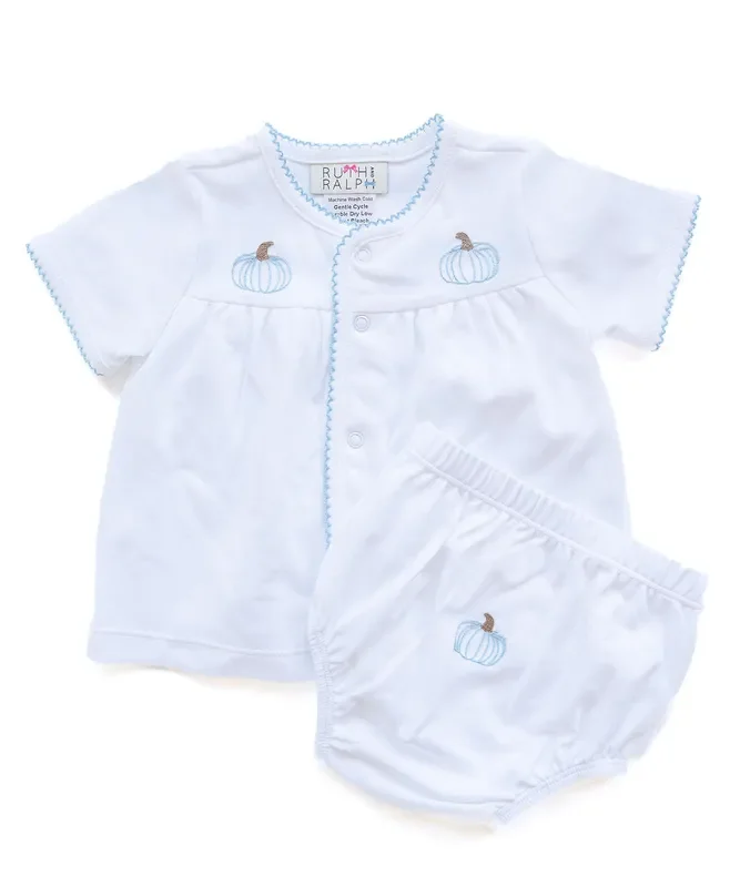 Blue Pumpkin Diaper Cover Set