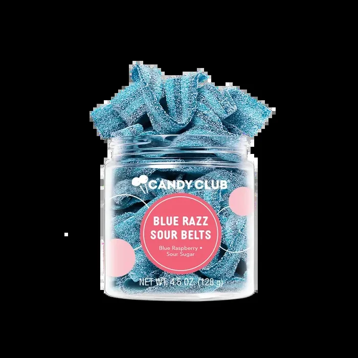 Blue Razz Sour Belt Candies