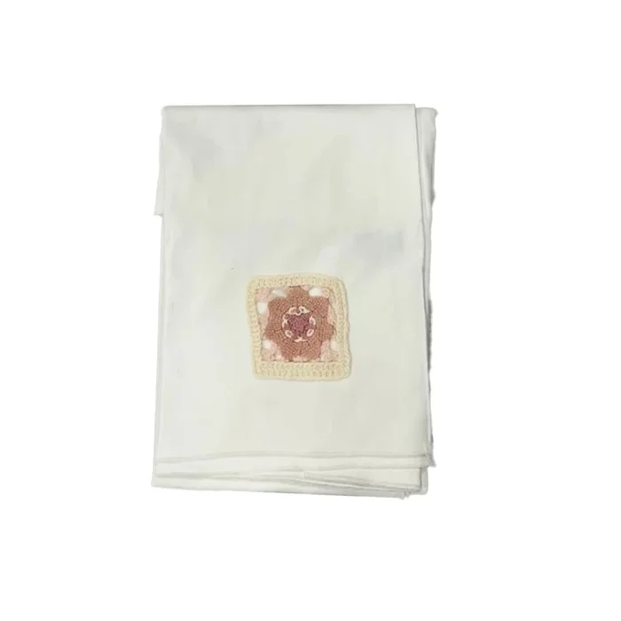 Bonjoy Ivory Flower Crochet Blanket