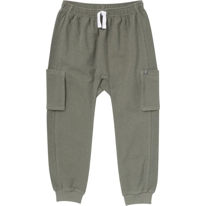 Boys Dark Green Cargo Pocket Sweatpants