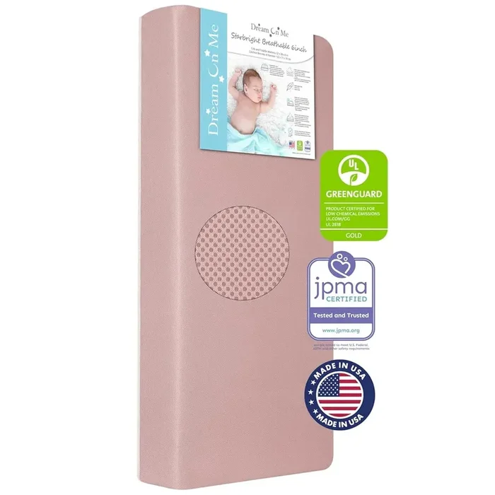 Breathable Fiber Crib & Toddler Mattress – Dusty Rose