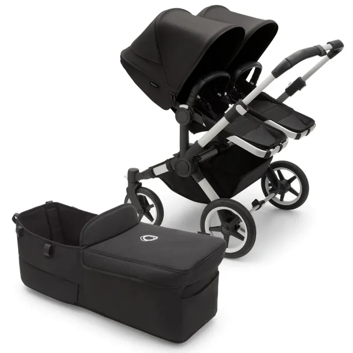Bugaboo Donkey 5 Duo Complete Stroller Bundle – Aluminum / Midnight Black / Midnight Black