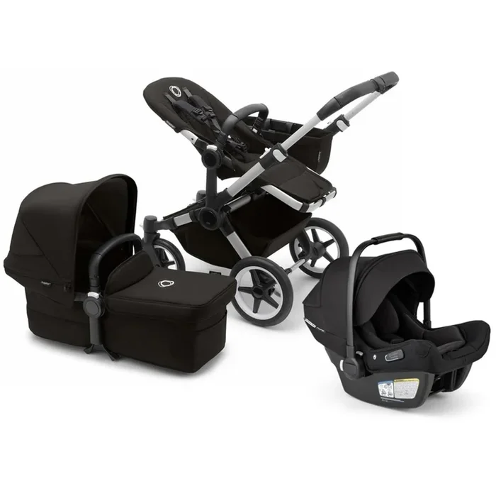 Bugaboo Donkey 5 Mono + Turtle Air Shield Travel System Bundle – Aluminum / Midnight Black / Midnight Black / Black
