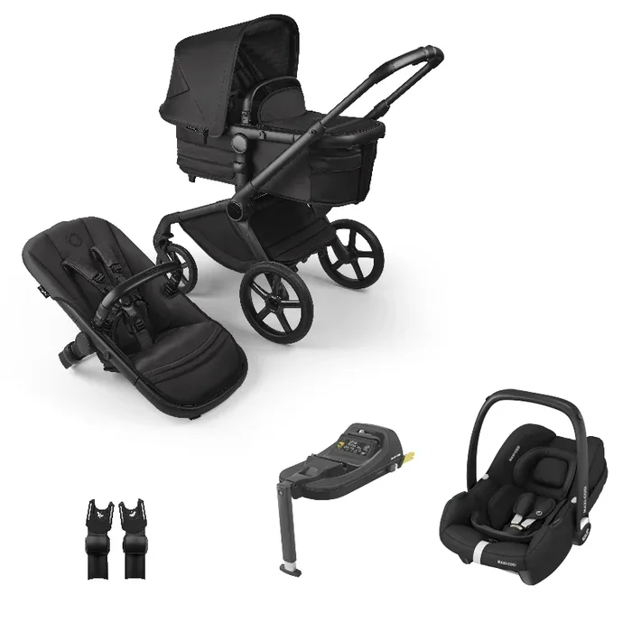 Bugaboo Fox 5 (Cabriofix i-Size) Essential Travel System, Noir Limited Edition – Black Moonlight