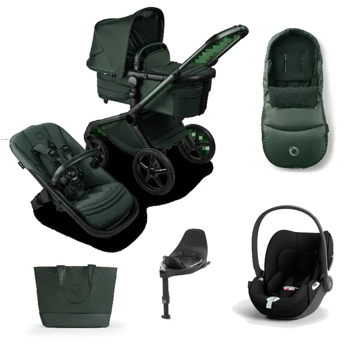 Bugaboo Fox 5 Cloud T Travel System, Noir Limited Edition – Midnight Green