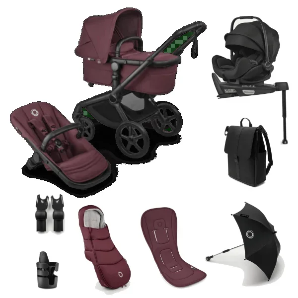 Bugaboo Fox 5 Renew Ultimate (Otter by Nuna) Travel System – Dark Cherry