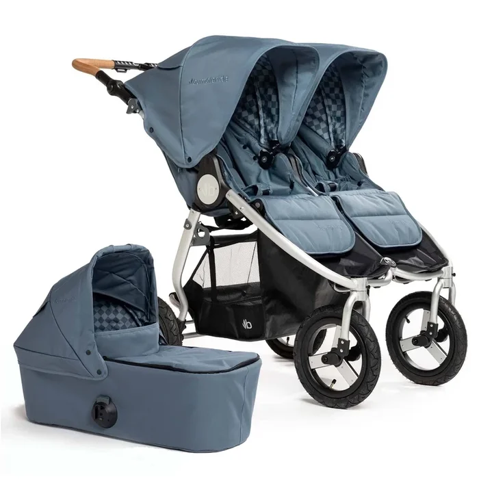Bumbleride Indie Twin Double Stroller + Bassinet Bundle – Ocean / Ocean