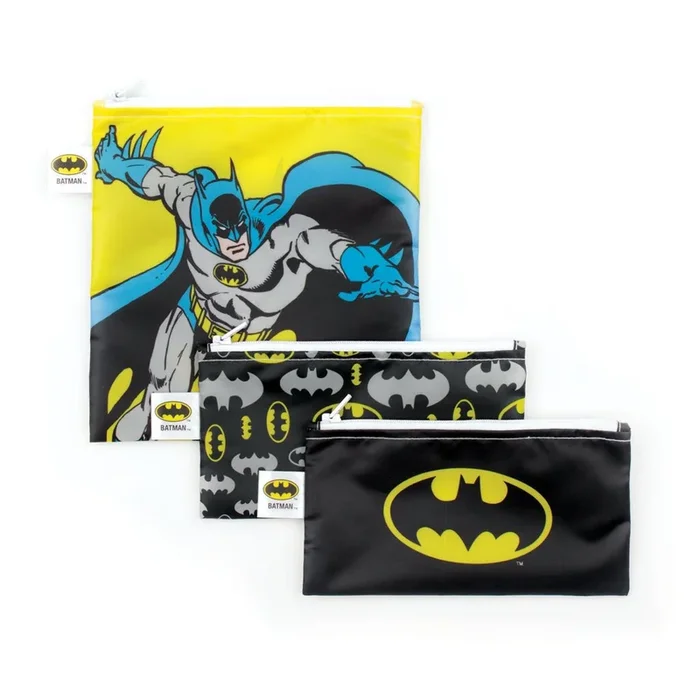 Bumkins Reusable Snack Bags – Batman 3 Pack
