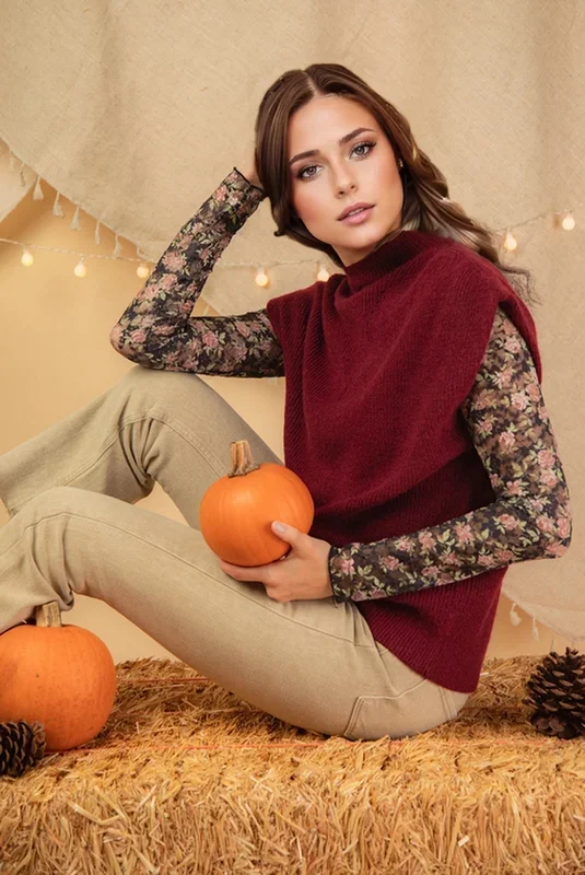 Burgundy sweater vest