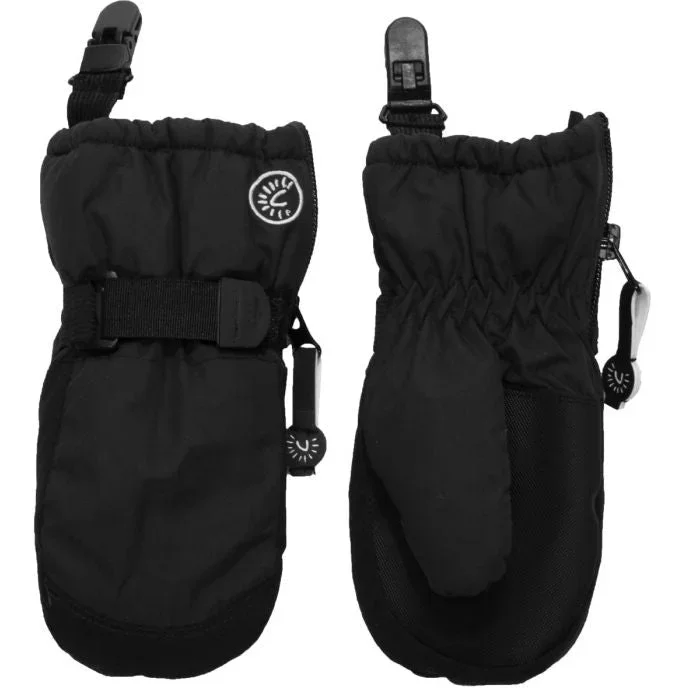 Calikids Mitten With Clips Black