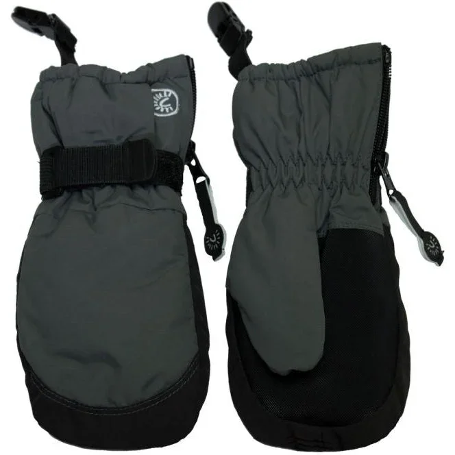 Calikids Mitten with Clips Charcoal