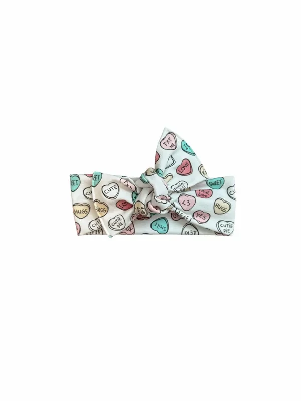 Candy Hearts Tie On Headwrap