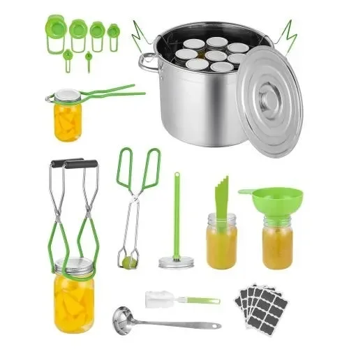 Canning Supplies Starter Kit – 11 Pieces Stainless Steel Water Bath Canner