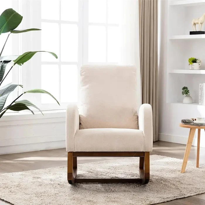 Carriana Rocking Chair Upholstered – Beige
