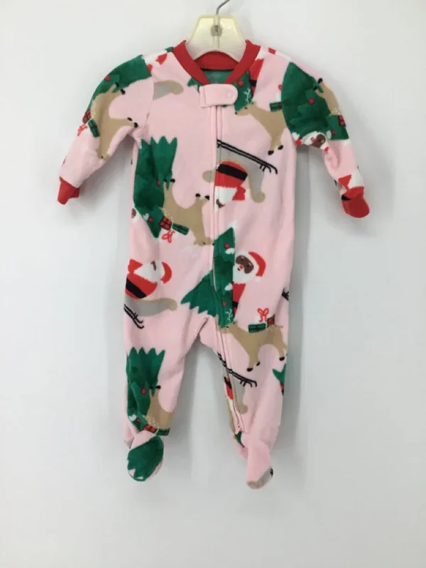 Carter’s Child Size 6 Months Pink Christmas Sleeper