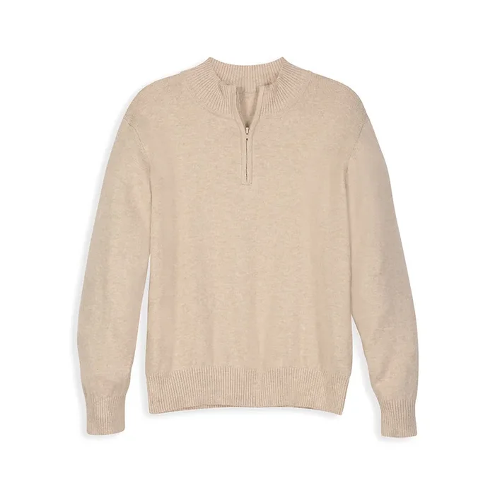 Cashmere Blend Half Zip Pullover – Vellum
