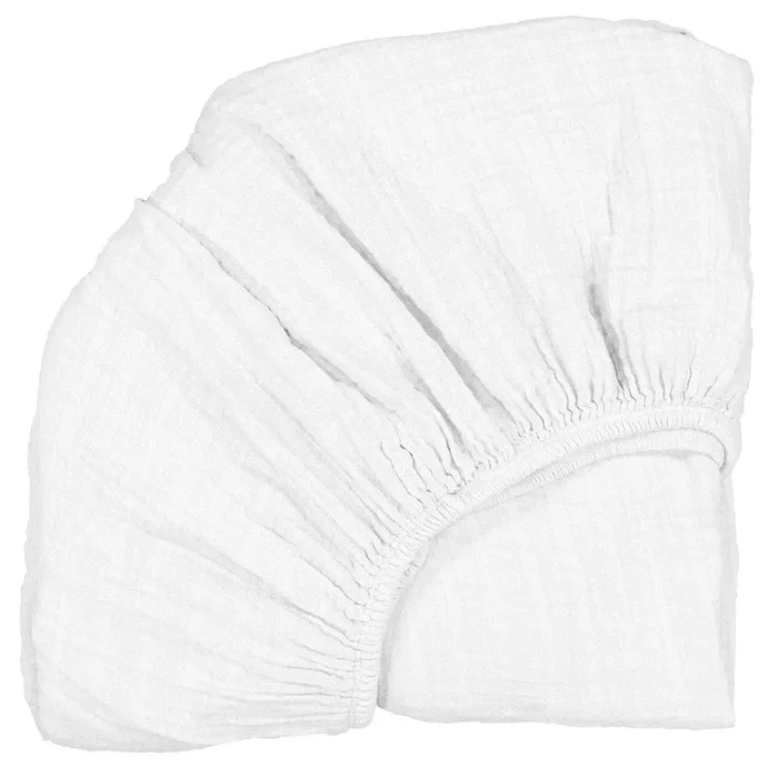 Charlie Crane Fitted Sheet for KUKO Moses Basket and KUMI Crib – White