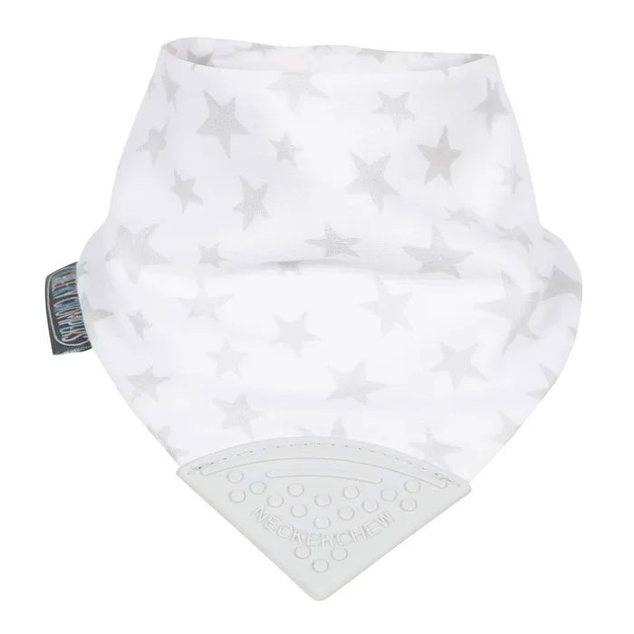Cheeky Chompers Muslin Neckerchew – Silver Stars