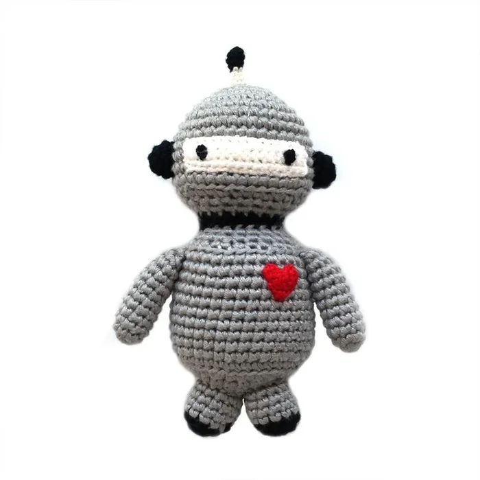 Cheengoo Crocheted Rattle – Robot