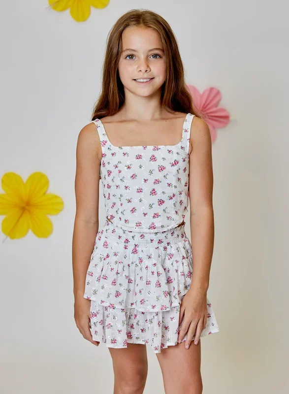 Cherry Pink Floral Skort