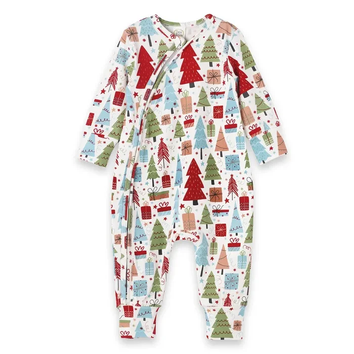 Christmas Merry Baby Bamboo Zipper Romper – Family Matching