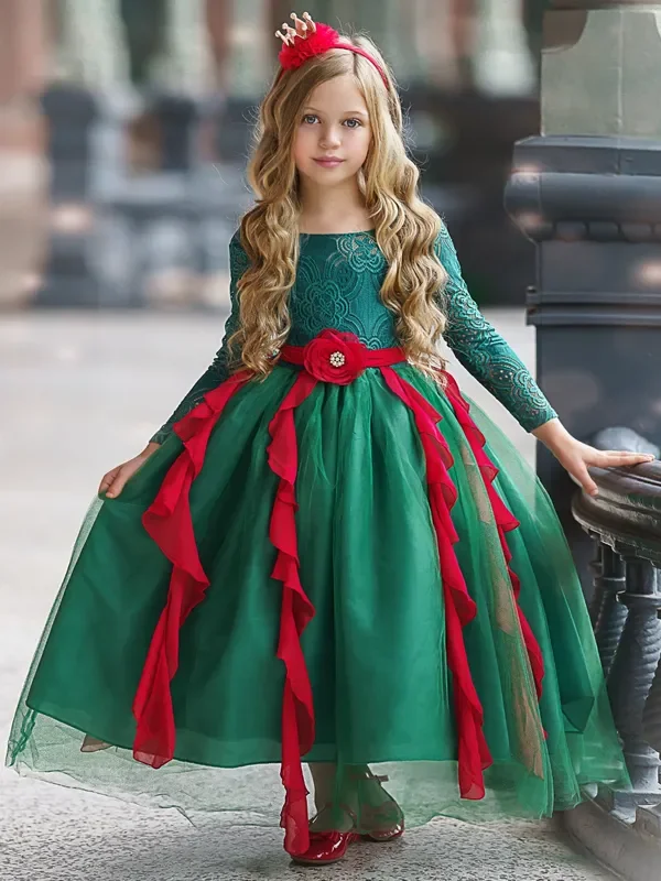 Christmas Princess Lace Holiday Gown