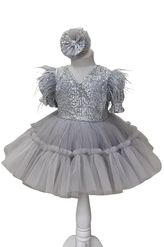 Clara Gray Party Dress