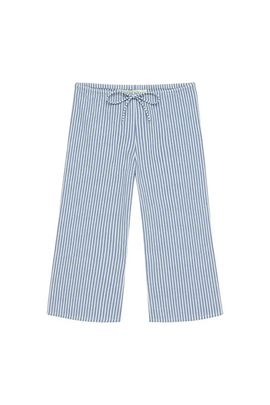 Classic Blue Stripe Mini Drawstring Pant
