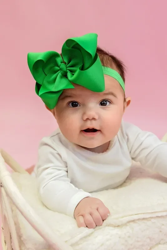 Classic Grosgrain Hair Bow – Satin Headband – 4.5 “
