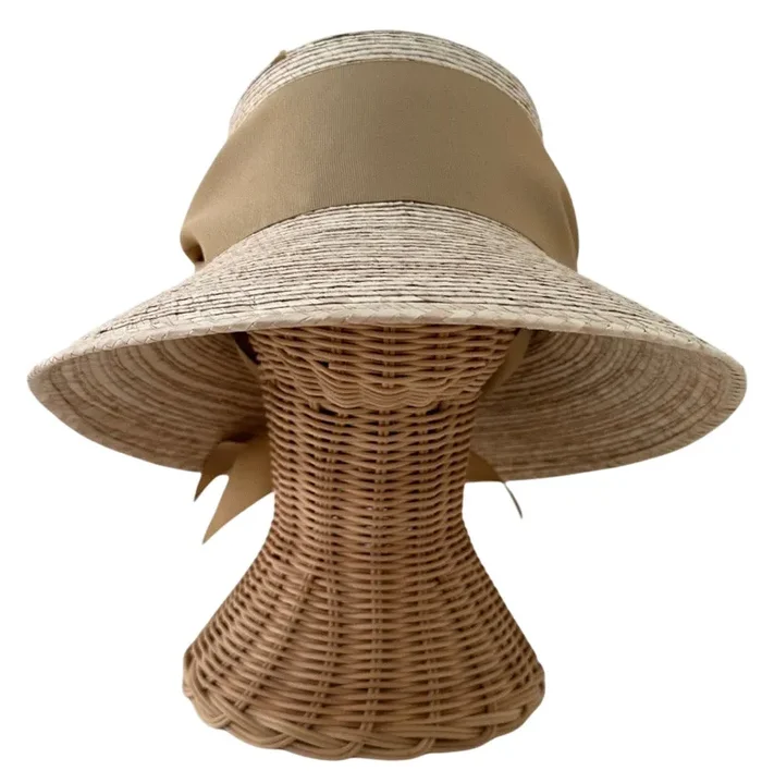 Clematis Bucket Hat – Tan/camel Wide & Short Grosgrain Ribbon