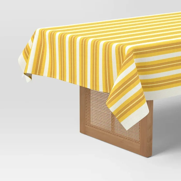 Coastal Tablecloth Yellow Striped