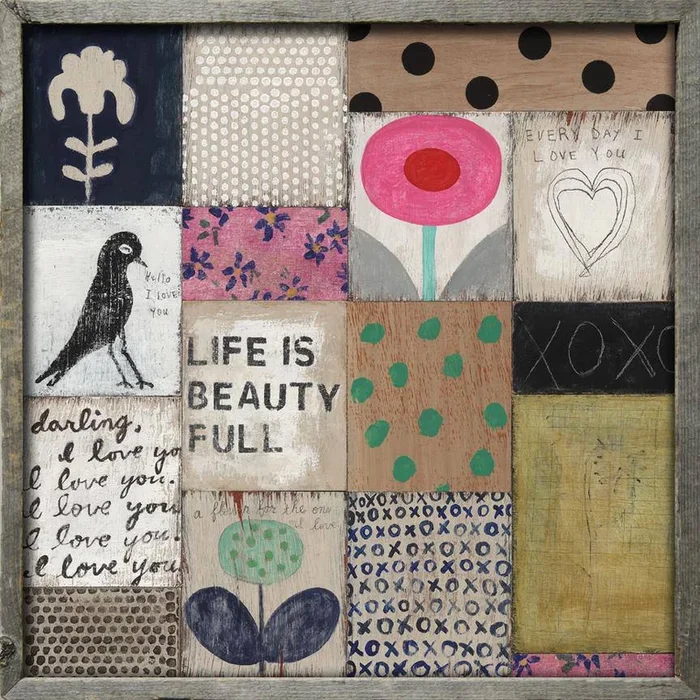 Collage #1 Art Piece with Wood Frame