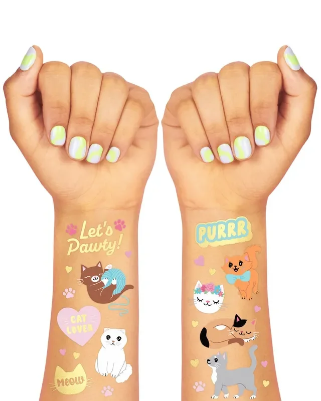 Cool Cat Tats – 42 Foil Temporary Tattoos