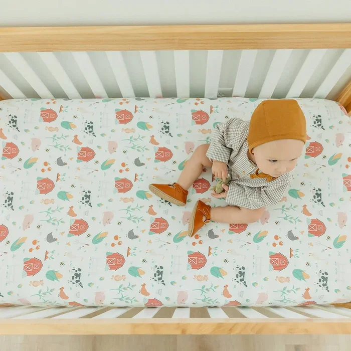 Copper Pearl Knit Crib Sheet Farmstead