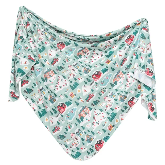 Copper Pearl Knit Swaddle Blanket | Snowy Slopes