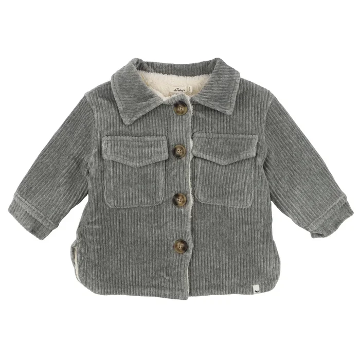 Corduroy Shacket Jacket – Heather Gray