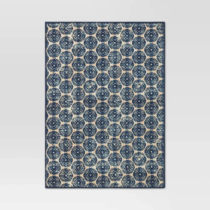 Cotton Medallion Print Placemat – Blue