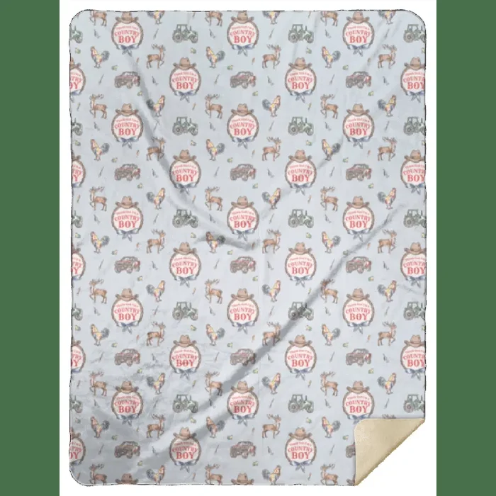 Country Boy Plush Throw Blanket 60×80