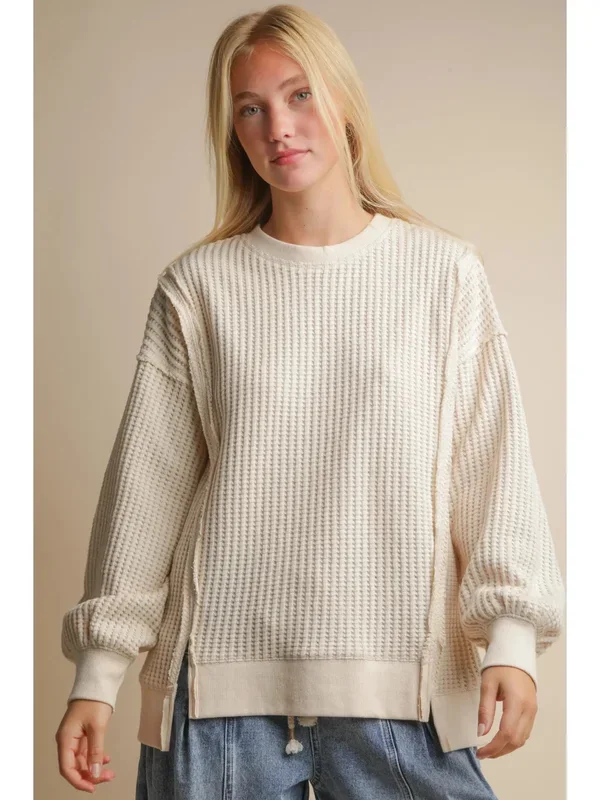 Cream waffle top