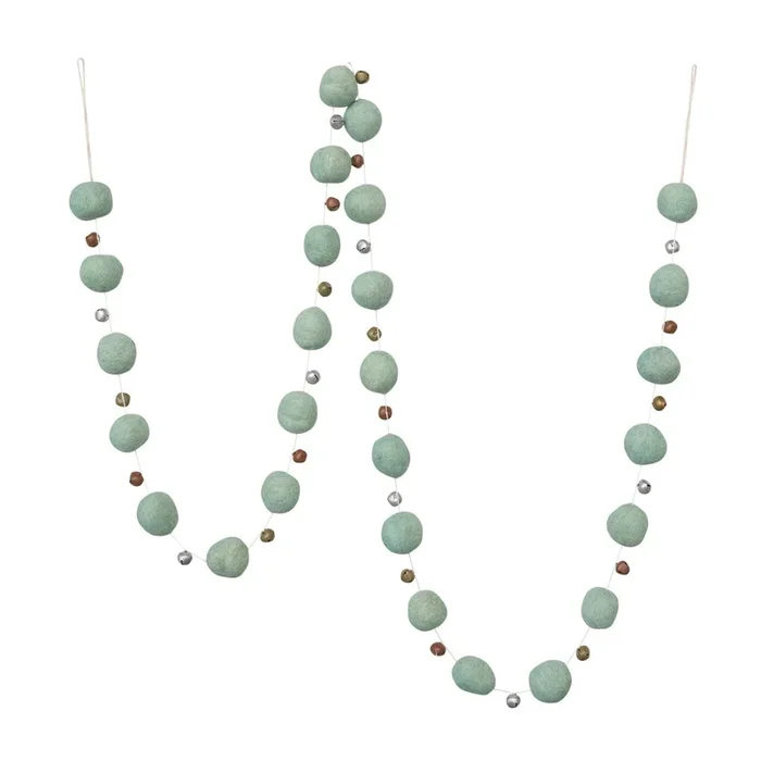 Creative Co-op Seasonal Wool Felt Ball Garland – 72″
